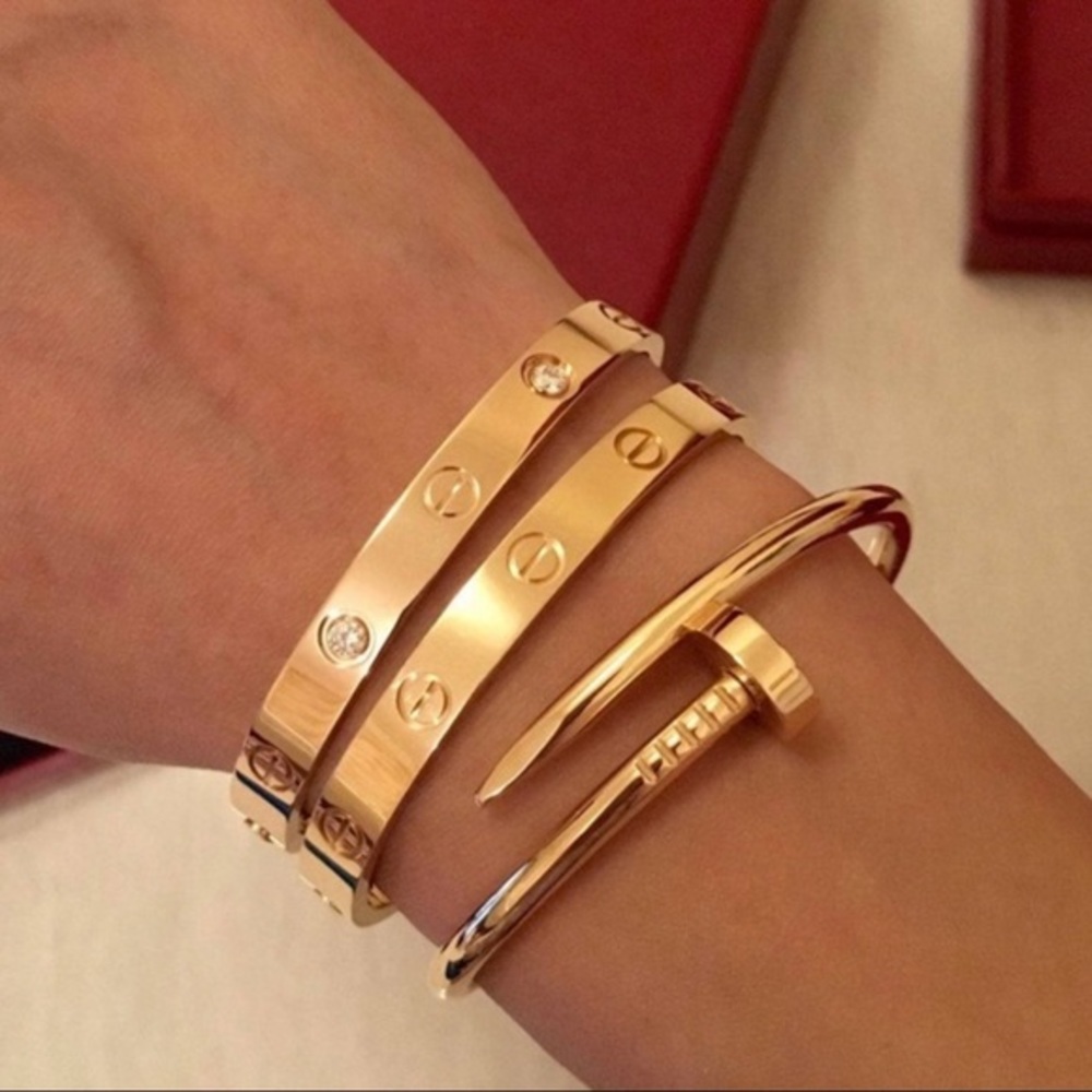 NEW Clip On Stainless Steel Screw Cuff Bangle Love Bracelet - Picture 3 of 7
